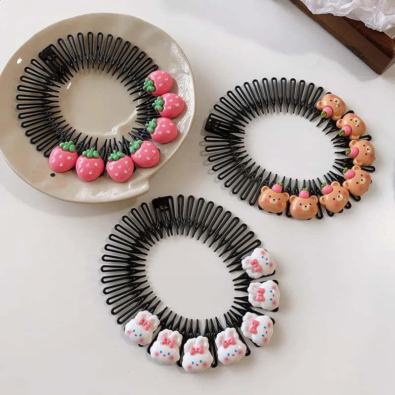 Broken Hair Artifact Girls Children Forehead Back Head Broken Hair Arrangement Hairpin Round Disc Hair Comb For Girls Babies