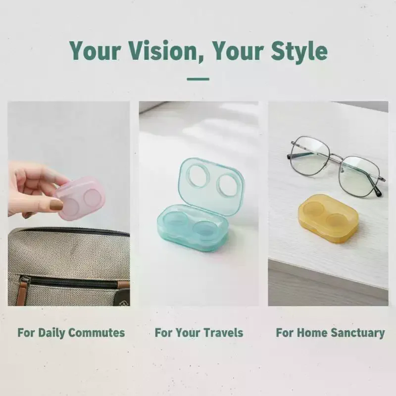 1Pc Ins Contact Lens Box Portable Transparent Minimally Integrated Companion Box Travel Contact Lens Case With Tweezers