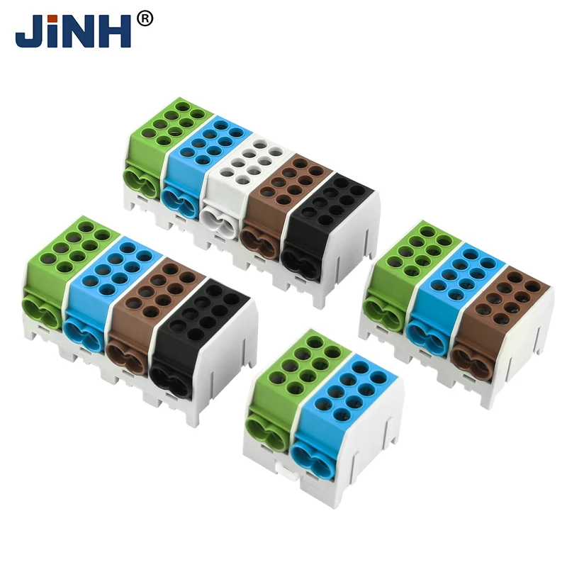 JINH 2Pcs Distribution Terminal Blocks JHT3 100A-2Pins (1x25,1x16 / 1x25,1x16) Splice Wire Connector Connectivity 25mm Wiring