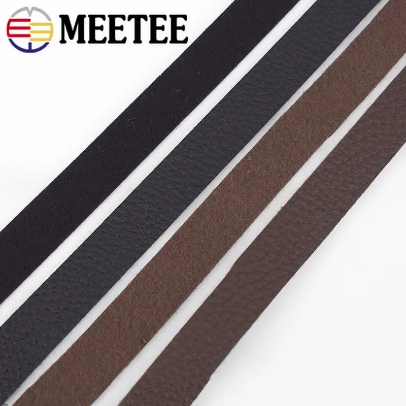 4Meters Meetee 15mm/20mm/30mm Width Imitation Leather Litchi PU Rope Ribbon Cords DIY Bag Clothes Jewelry Material Cowhide Strip