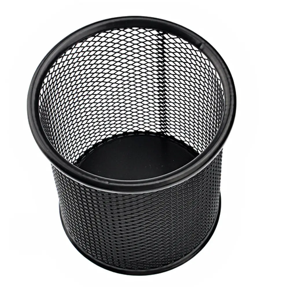 4Pcs Round and Square Mesh Steel Pencil Holder Metal Pen Organizer for Office Desk Desktop Storage Holder Scissors Rulers