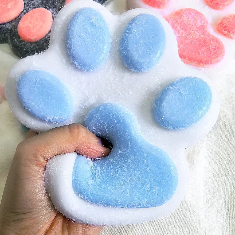 Large Cat Paw Squishy Fidget Toy Relief Relax Soft Squeeze Toy Pinch Decompression Toy Slow Rebound Stress Relief Cute Cat Claw