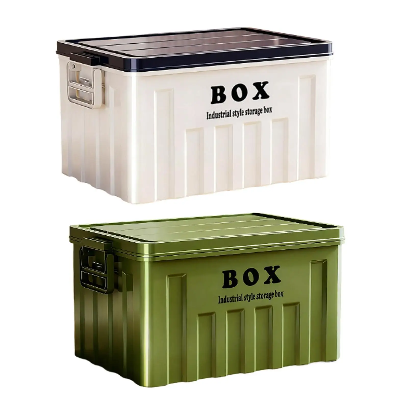 Large Plastic Storage Container with Lid Stackable Storage Bin Organizer for Home Clothes Toys Books Kitchen Dorm
