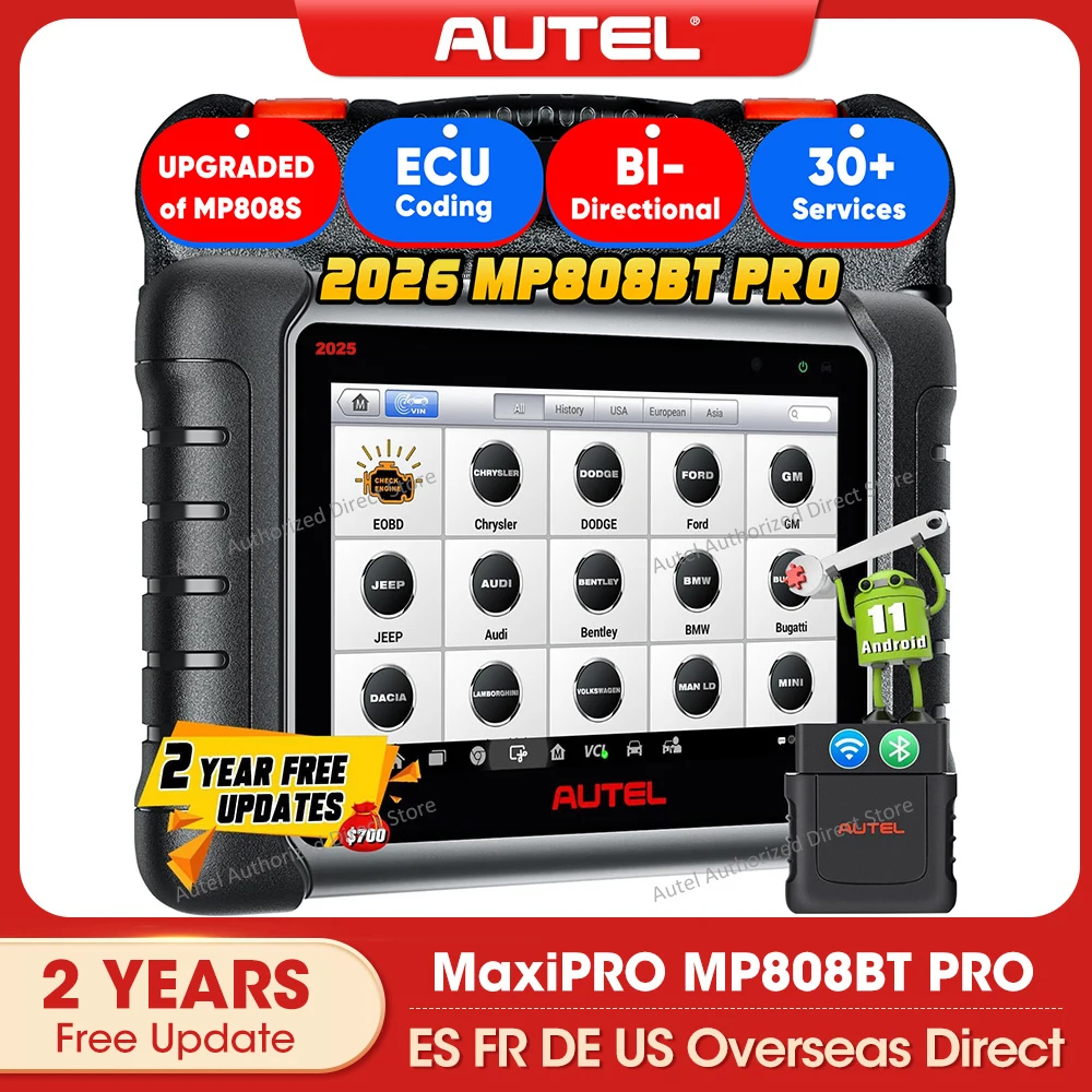 Autel MaxiPRO MP808BT PRO OBD2 Scanner outils de Diagnostic de voiture en ligne codage ECU VAG guidé, Test actif PK MK900BT MP900 MP808S