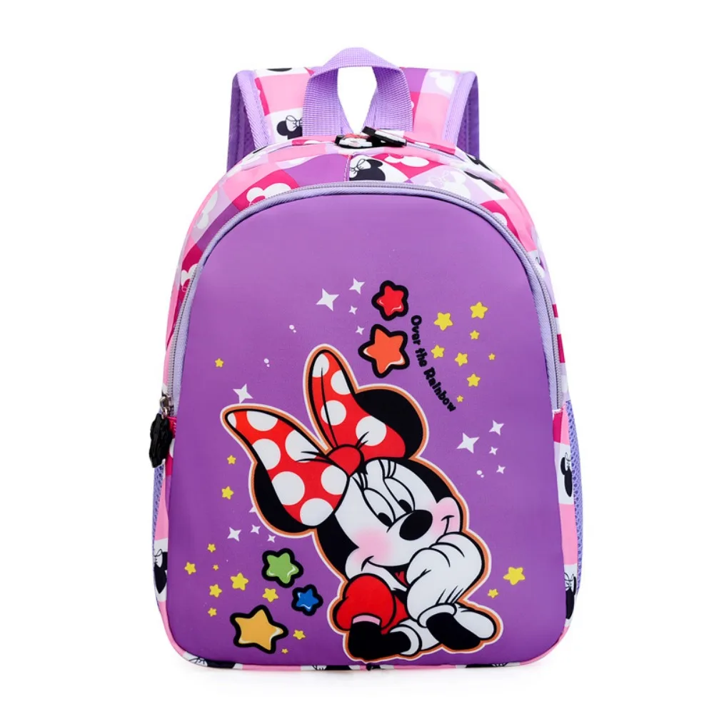 Disney Schoolbag for Kindergarten Children Cartoon Cute Minnie Reduce Burden Be Lightweight School Opens Backpack Wholesale Gift