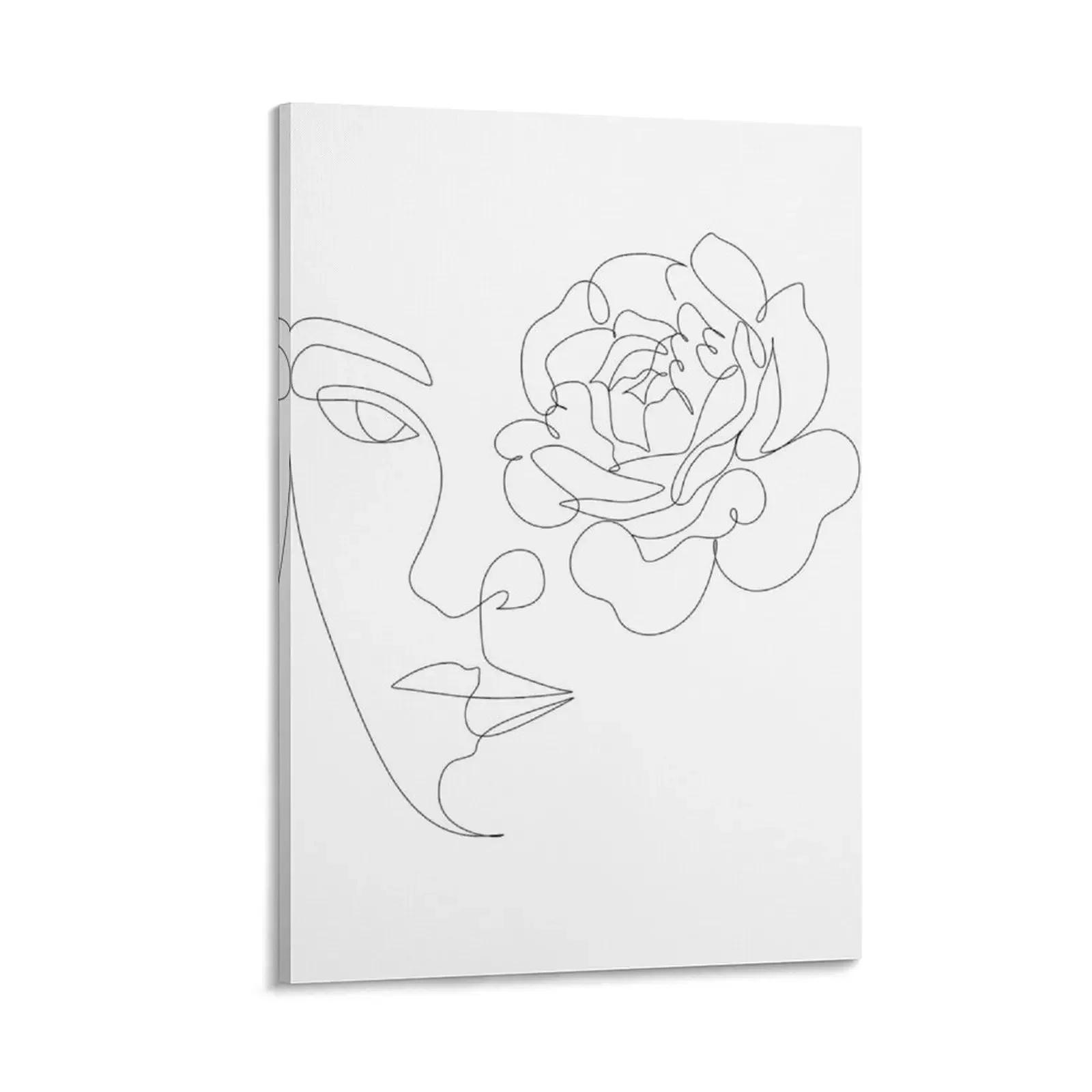 

Line Art Woman with peony Canvas Painting art wall decoration paintings