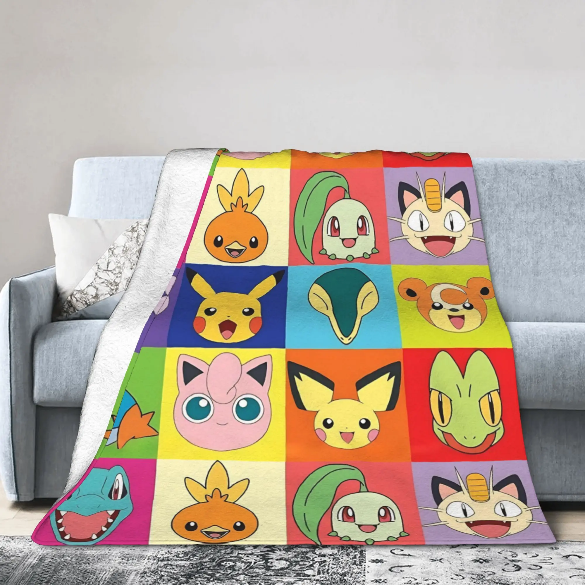 Poke-Mon Cartoon Flannel Blankets Jigglypuff Pikachus Awesome Throw Blanket for  Sofa Bedding Lounge 200x150cm Bedspread