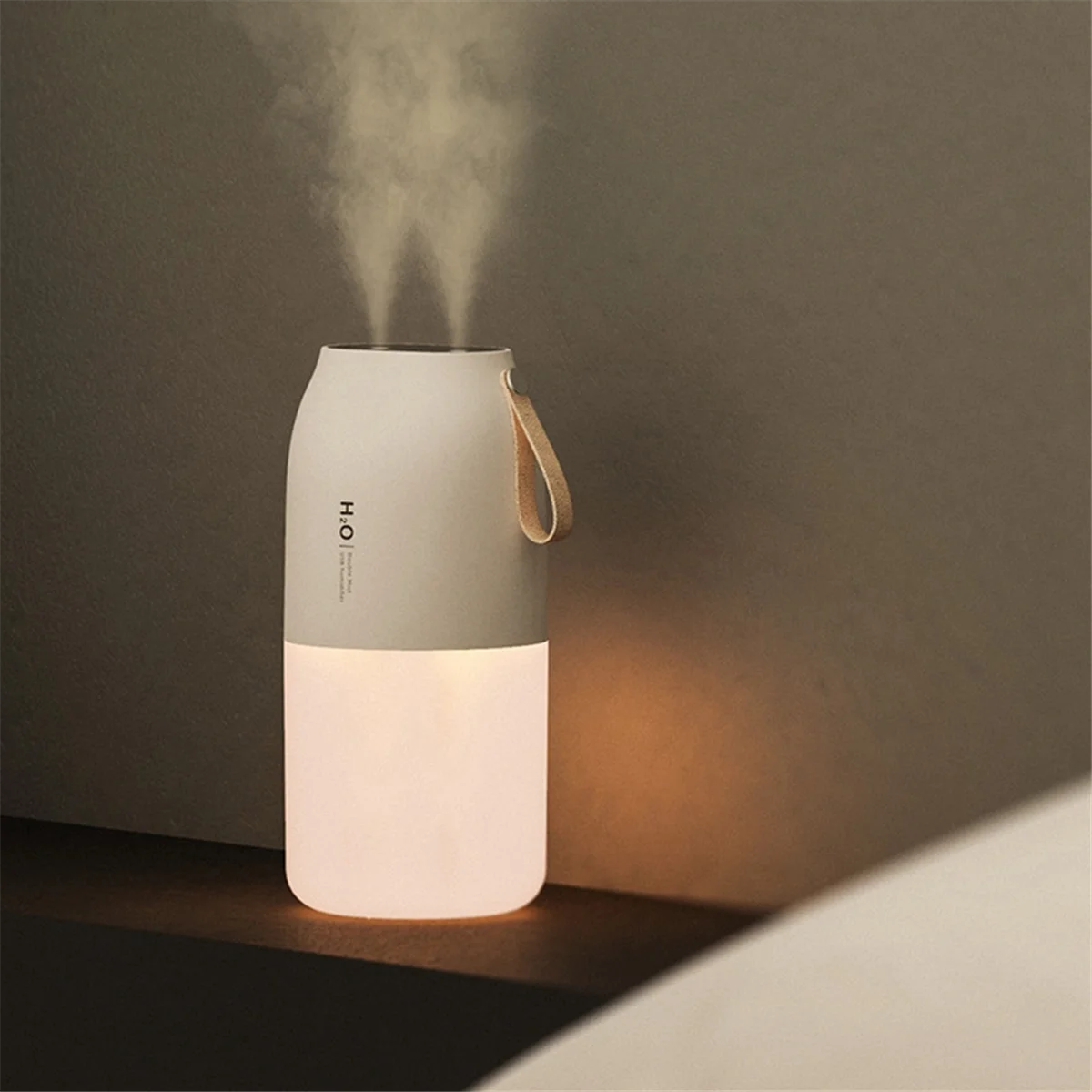 

Humidifier Wireless Air Humidifier Diffuser Rechargeable Double Nozzle Essential Oil Diffuser Mist Maker Humidifier,White