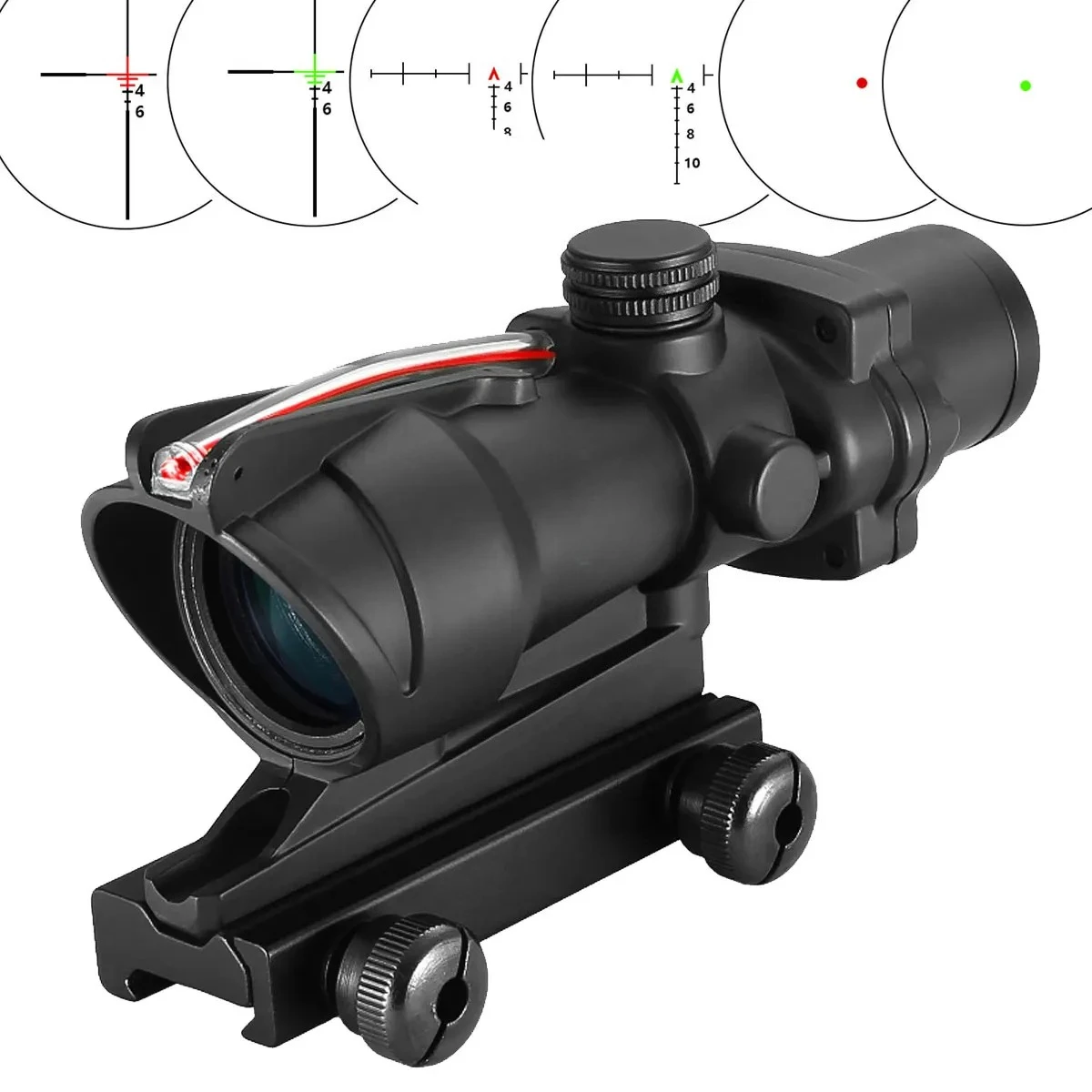Tactical 4X32 Scope Sight 1x32 Optical Scope Fiber Optics Airsoft 4x Magnifier Cross Glass Etched Reticle For Hunting