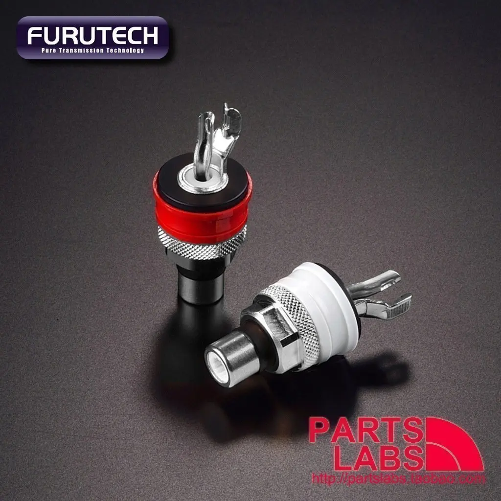 Original Japan FURUTECH FP-901(R) Rhodium Plated Audiophile RCA Socket Chassis Mount Lotus Jack For HiFi Audio Equipment