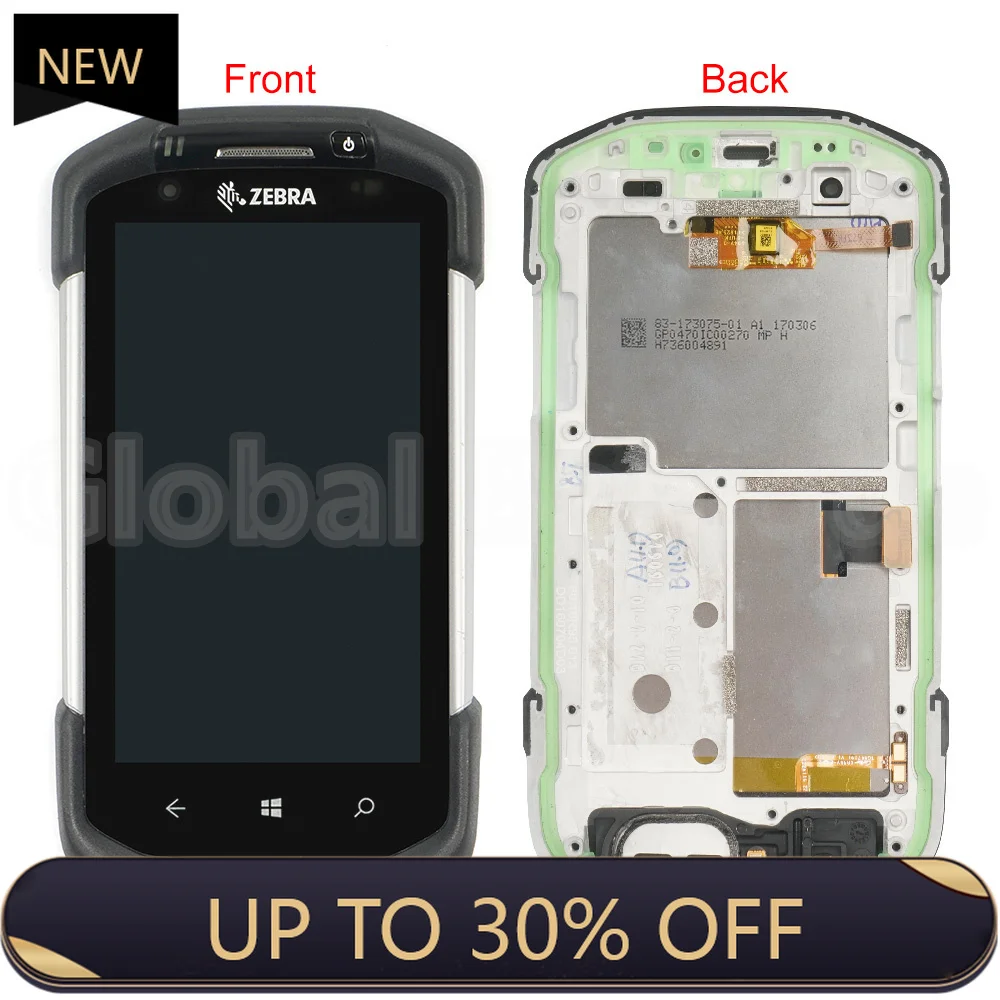 LCD Display Panel with Digitizer Touch Screen and front cover Replacement for Motorola Zebra TC75 TC75X(Window)