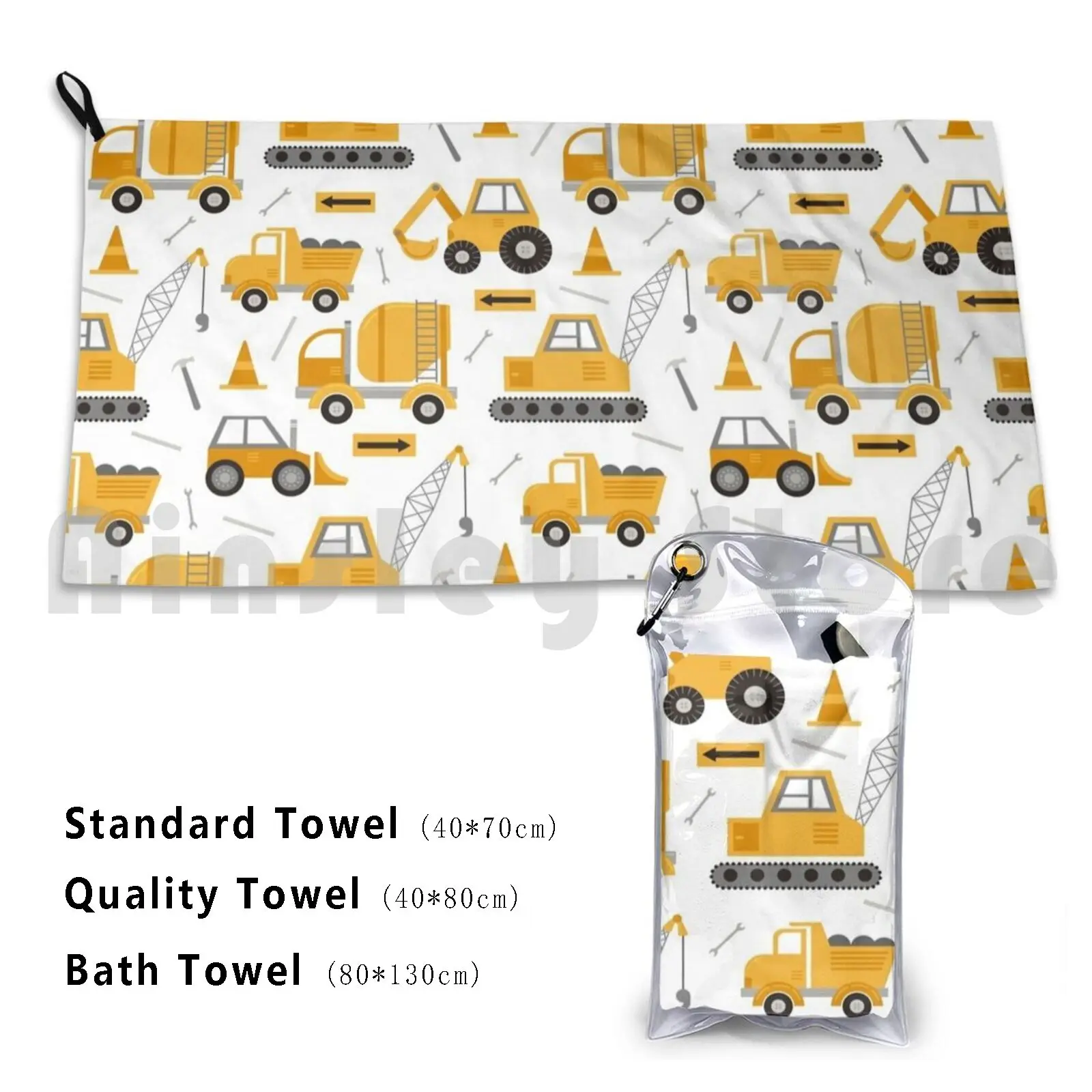 Construction Trucks Custom Towel Bath Towel Truck Trucks Construction Work Builder Building Tools Crane