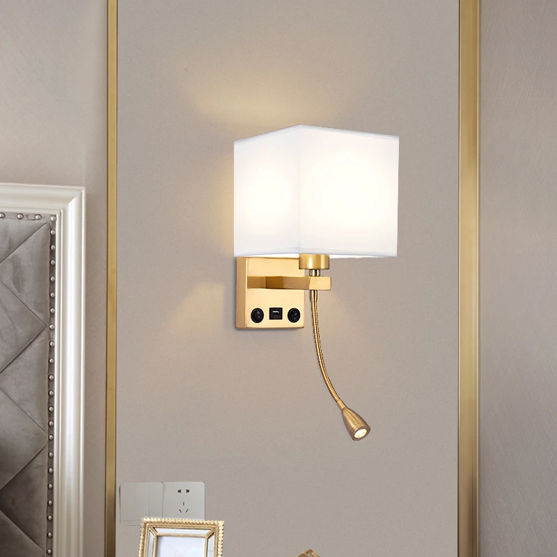 E27 lâmpada de cabeceira led parede com 2.0 porta usb 1w spotlight nordic moderno iluminação interior para o quarto leitura salão corredor decoração