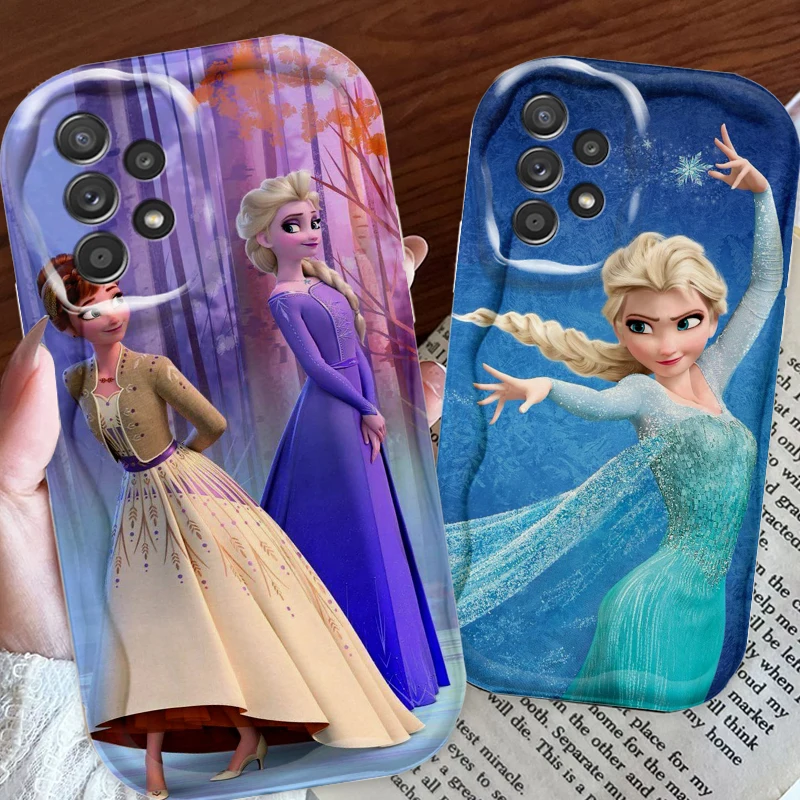 Disney Princess Elsa For Samsung A55 A54 A53 A52 A35 A34 A33 A32 A25 A24 A23 A22 A21S A15 A13 A14 5G Wave Oil Funda Phone Case