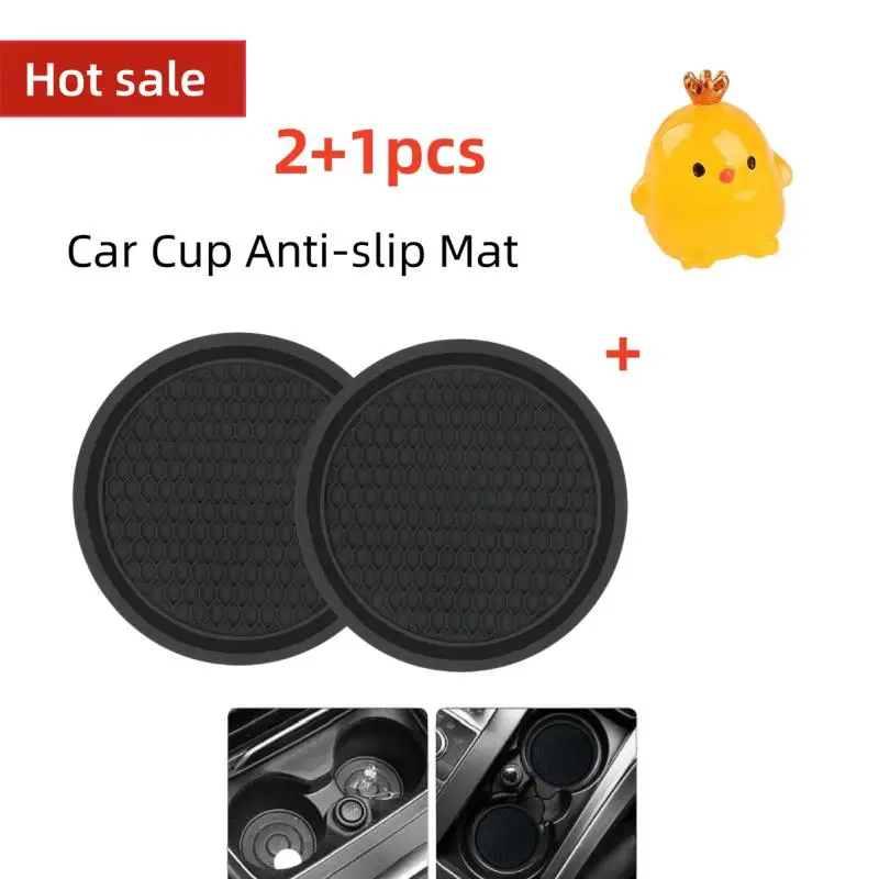 Posavasos de inserción antideslizante para coche, portavasos negro, almohadillas, accesorios interiores, Universal, se adapta perfectamente a la mayoría de las tazas