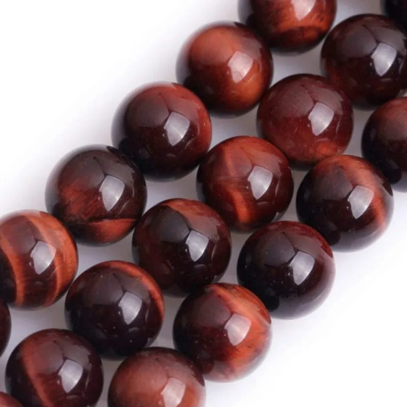 Red Tiger Eye  Loose Beads Natural Gemstone Smooth Round for Jewelry Making