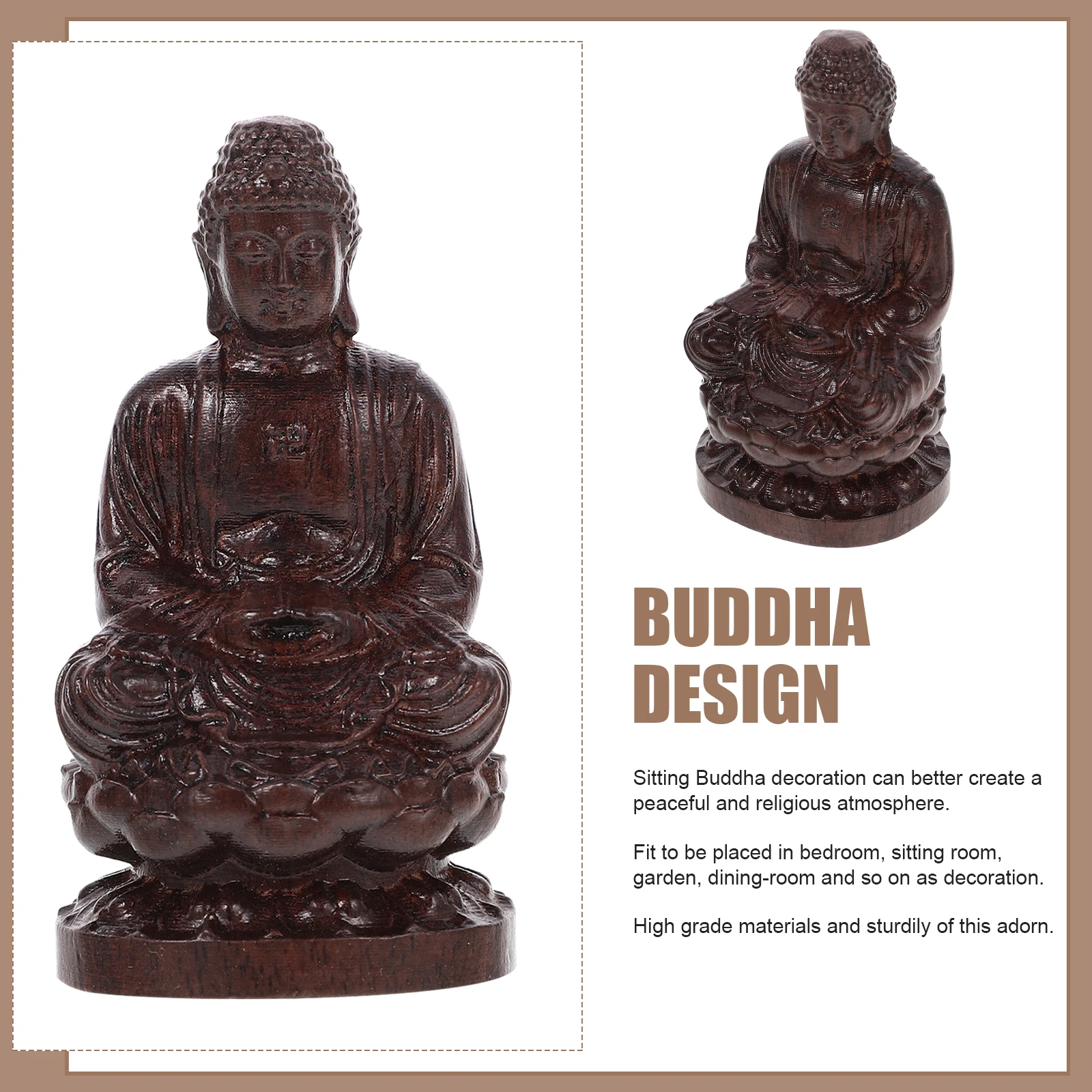 

Buddha Ornaments Exquisite Carving Indoor Religious Statue Garten Agarwood Home Decor