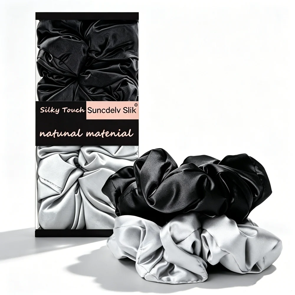 Lot de 2 chouchous en satin pour cheveux, rembourrés en coton, doux pour le sommeil, accessoires capillaires protecteurs pour femmes