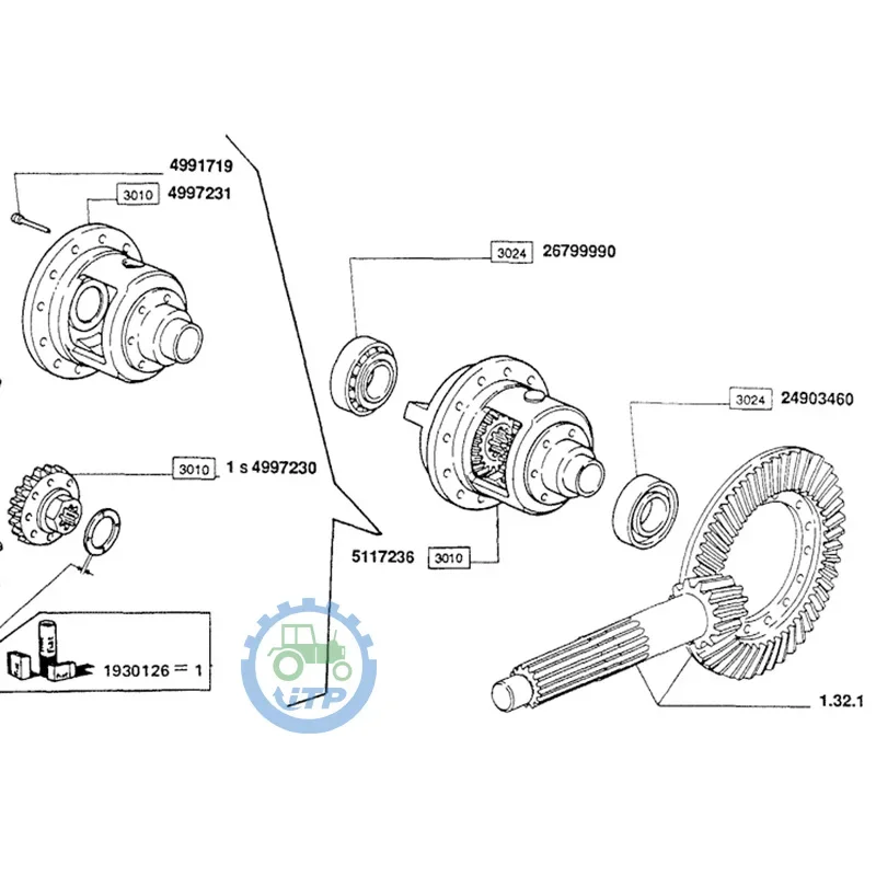 Differential Gear Assembly 84345898 5090543 5117236 Suitable For NH Td80d Td95d Hc Plus Td5050 Td90d Td95d