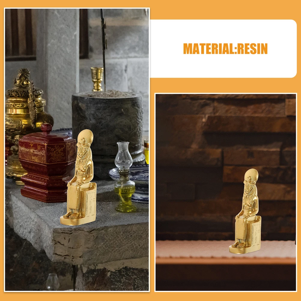 

2pcs Pharaoh Statue Lifelike Resin Vintage Decor Ancient Egyptian Ornament Home Office Desk Display Art Figurine