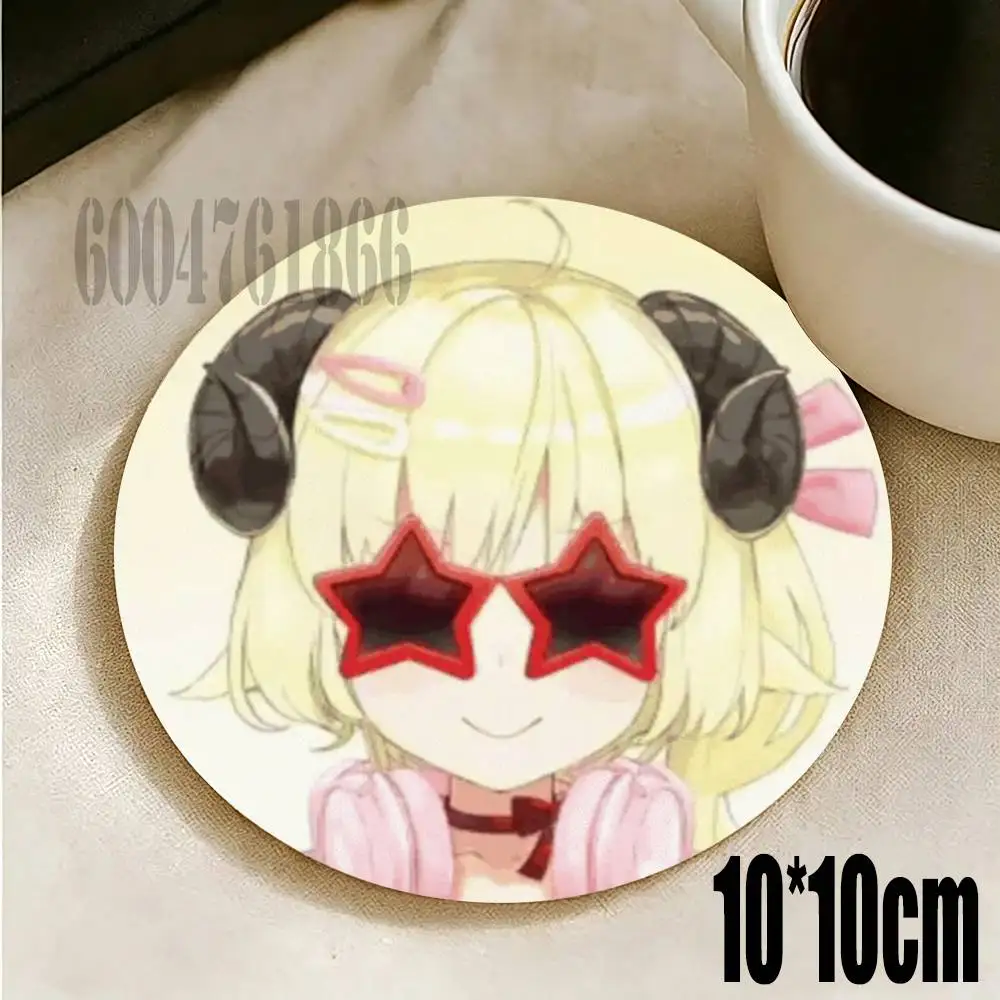 W-Watame Round Wooden Coaster Decorative Coffee Cup for Use in Coffee Shops Bars 3