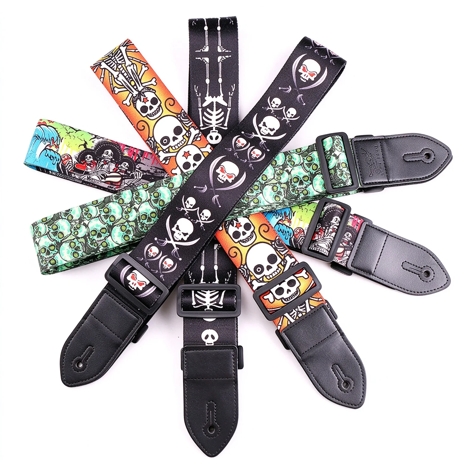 Polyester Printing Guitar Strap for Electric Guitar New Skull Totem Widening Musical Instrument Supplies