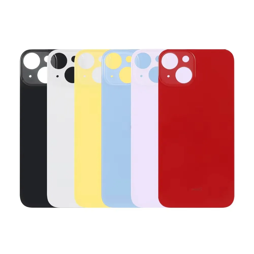 Back Glass+3M glue For IPhone 14 -14 Plus Back Cover Glass Fast Replacement  Housing Battery Cover Big Hole Rear Glass