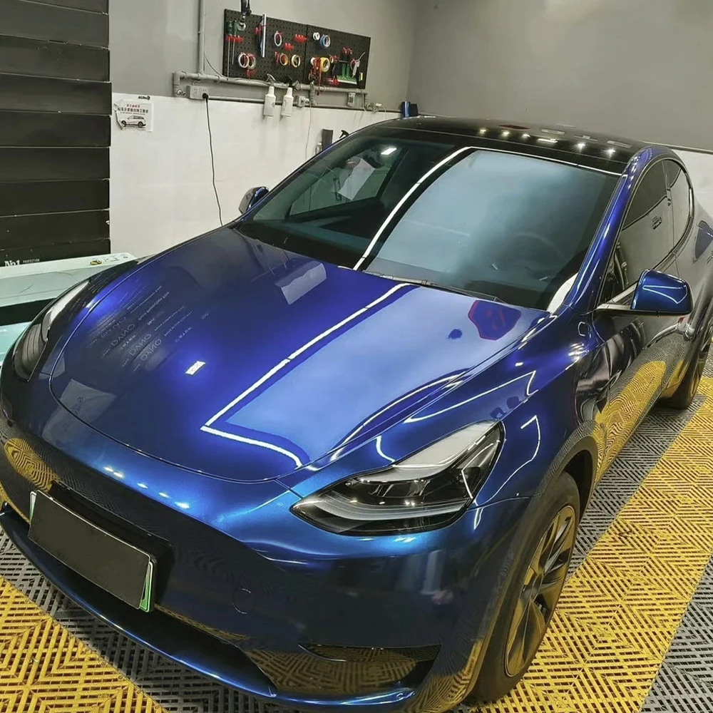 

Car Sticker Wrap Film Metal Paint Midnight Blue Auto Color Change Vinyl Film PVC PET Bubble Free Car Accessories Auto Decals