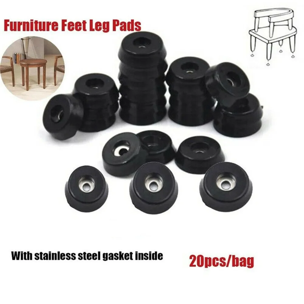 20pcs Rubber Table Chair Feet Leg Pad Tile Floor Protector Transparent Table Cover Furniture Leveling Feet Decorative Accessory