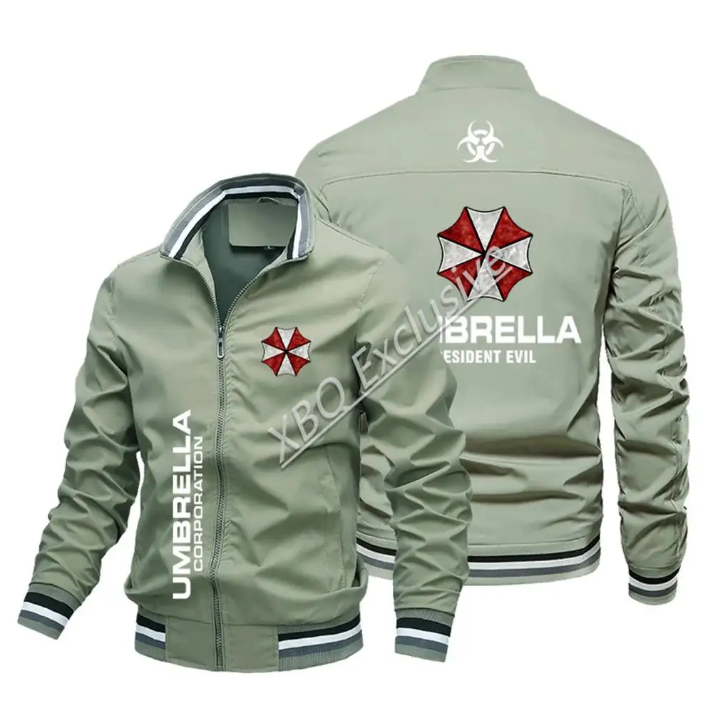 2024new Men\'s Thin Baseball Jacket Locomotive with Umbrella Corporation Logo For Four Season chamarras para hombres