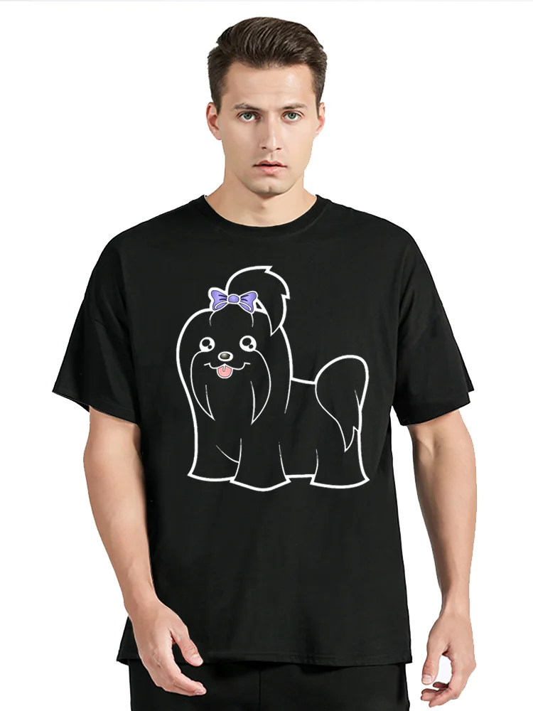 

Maltese Print Graphic T Shirt Men Summer Cotton T-Shirt Femme Casual Short Sleeve Summer Top Dog Lover Birthday Gift Clothes