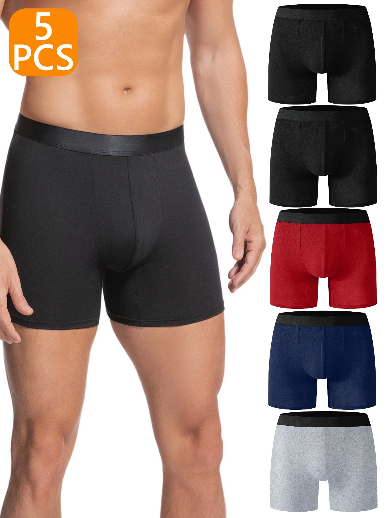 4 個のメンズ下着ボクサーブリーフ、アイスシルクトランクス Calzoncillos パンツ、吸湿性通気性高級ブラックゴールド