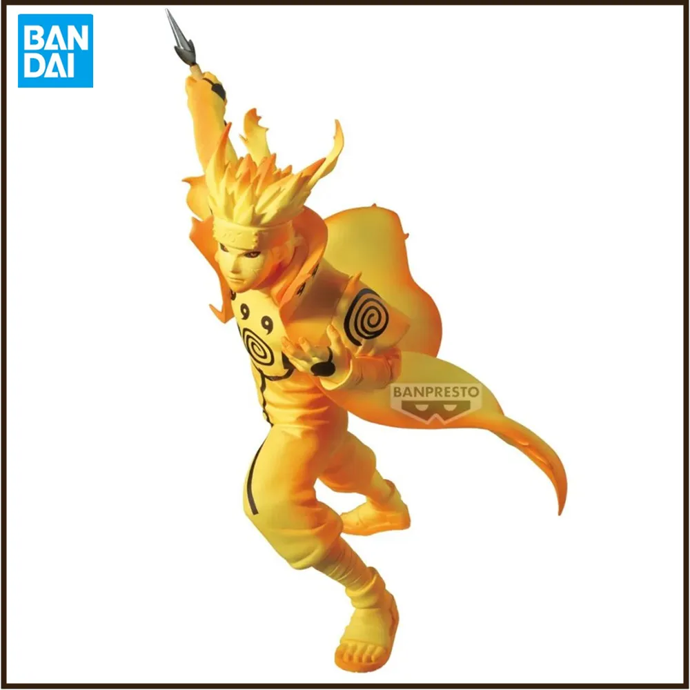 Original Anime Figure Bandai NARUTO SHIPPUDEN VIBRATION STARS-NAMIKAZE MINATO-Ⅲ Action Figure Toys 14cm Figurine Model