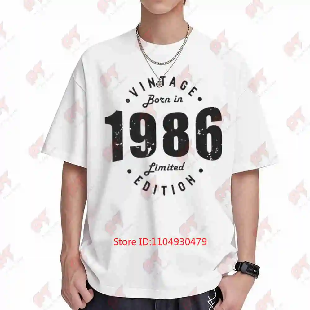1986 Establishment Year Short Sleeve Tee 100% Cotton T-Shirt