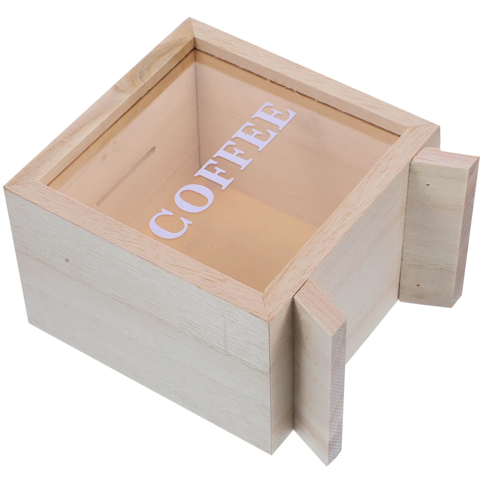 

Wooden Piggy Bank Transparent Money Saving Box Tip Jar For Cash Coin Storage Wood Savings Pot Gift For Adults Kids