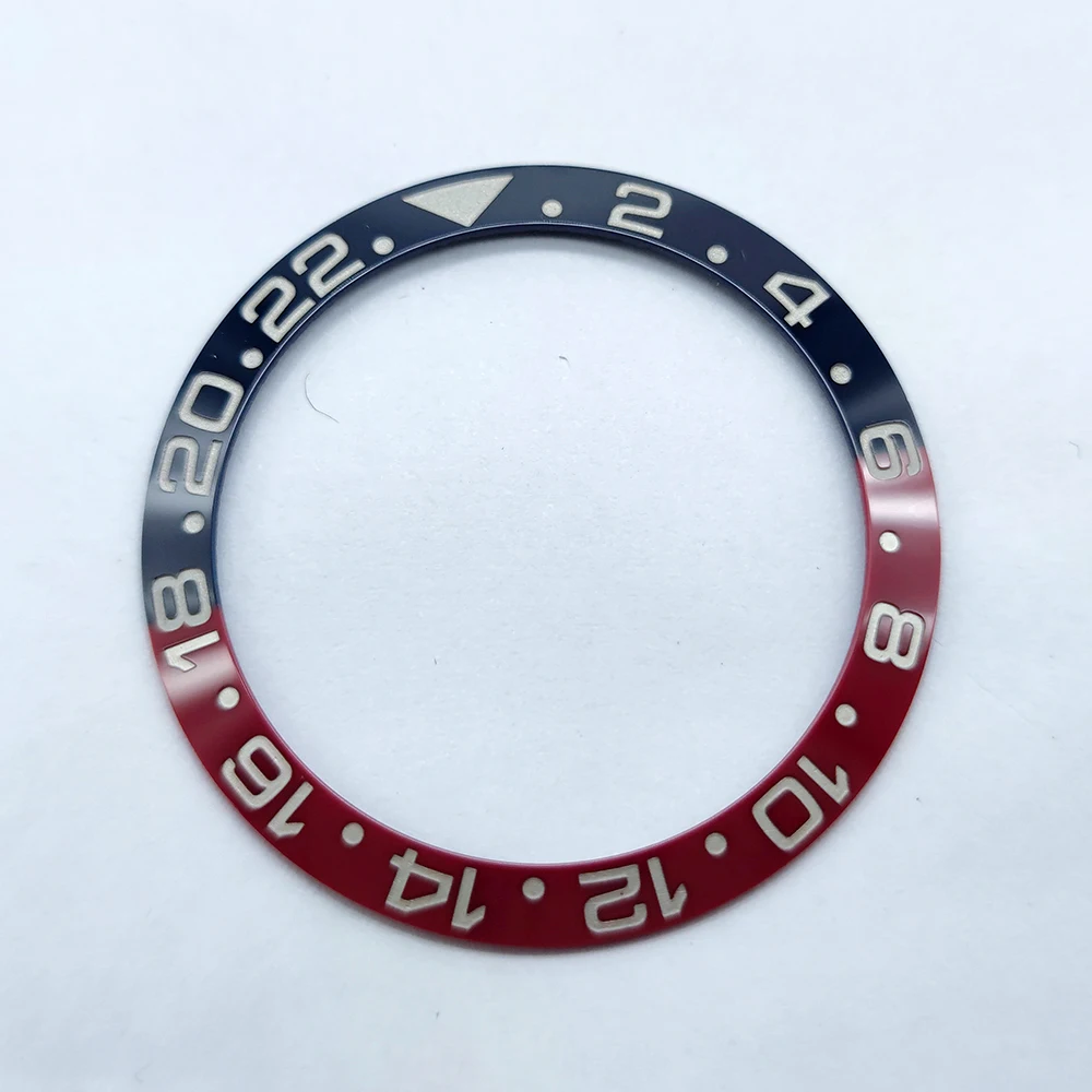 High Quality Ceramic Bezel 38mm*30.5mm Ceramic Watch Bezel Ring Insert for GMT AAA+ Original Slope 24 Hours Replacement Parts