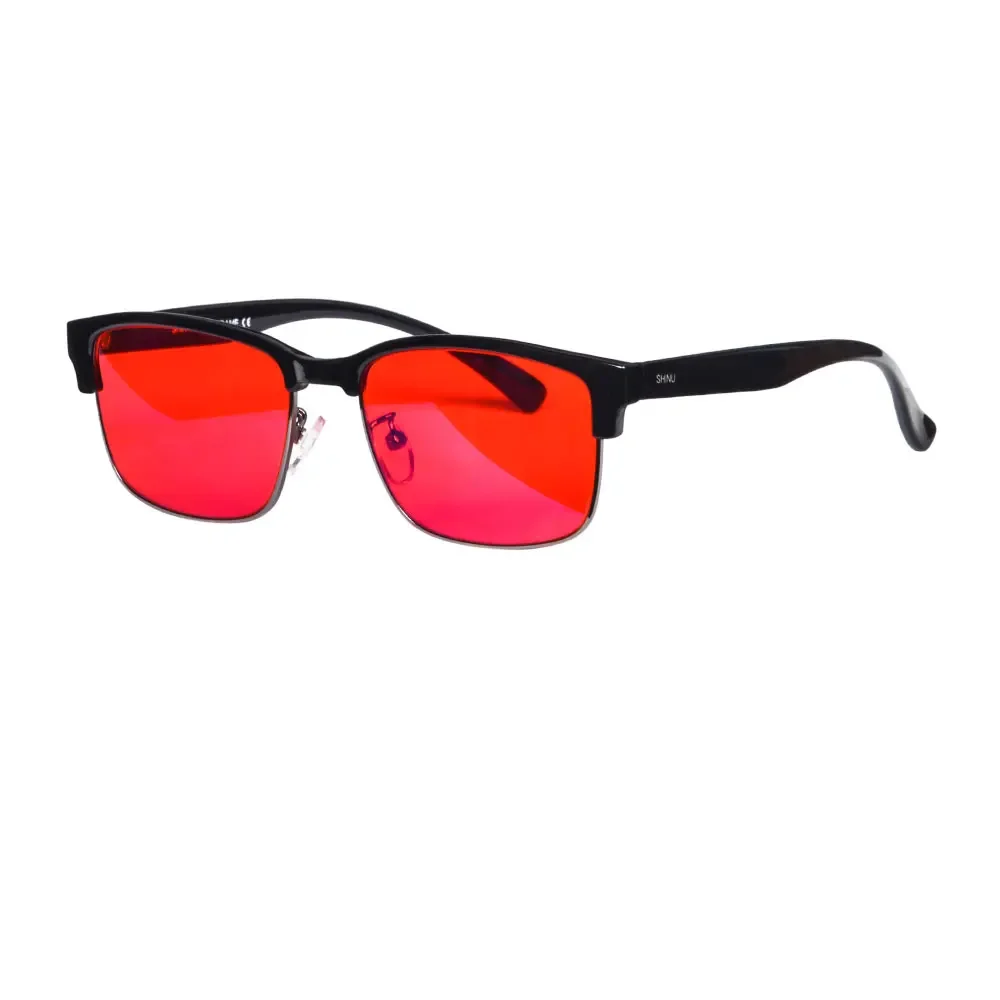 SHINU Red lens glasses men better sleep red lens blue light blocking computer glasses orange lens custom prescription glasses