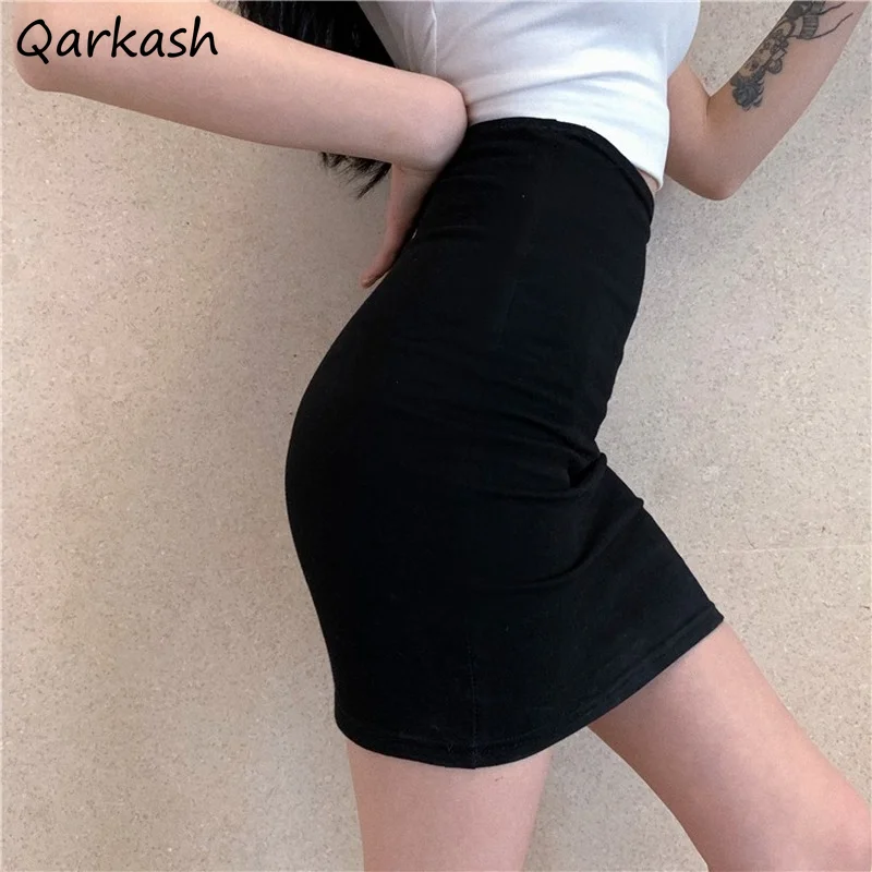 

Skirts Women Sexy Slender Summer Mature Club Korean Style Teens New Trendy A-line Lovely Retro Simple Elegant Sheer Mujer Fit