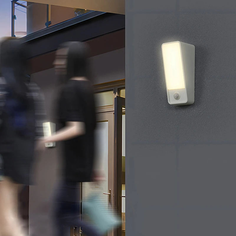 12W SMD LED Outdoor Motion Sensor Wall Lanterns Building Exterior Waterproof Light Triangle Shape Courtyard Lamp Fixture Acrylic