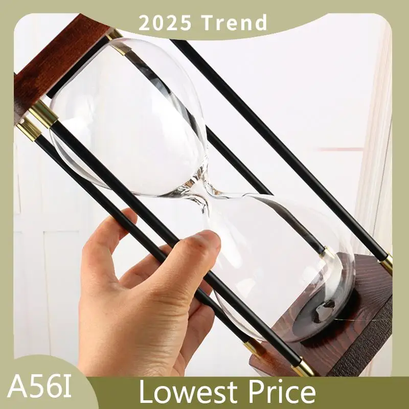 ABDD Large Hourglass Time 60 Minutes, Decorative Wooden Sandglass