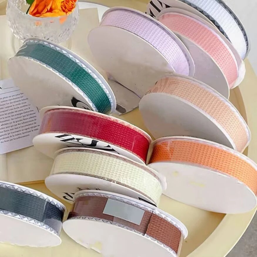 

20 Yards 25MM Lattice Lace Plaid White Edge Ribbons Hair Bows DIY Crafts Handmade Accessories Gift Wrapping Ribbon