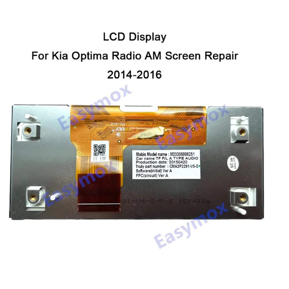 Original LCD Display for Kia Forte Car GPS Navigation Radio Screen IPS2N2204-V4-E Panel Repair