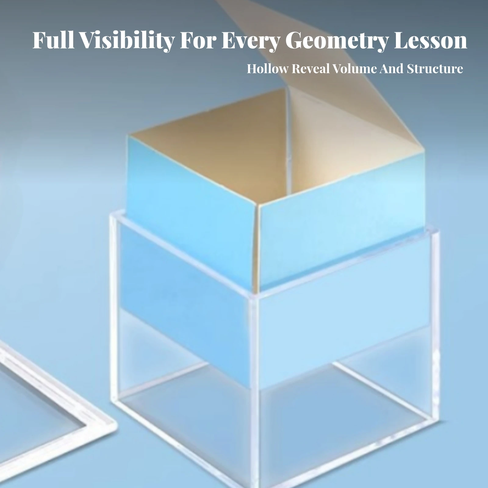 8 Pieces Geometric Solid Teaching Model Classroom Quality Transparent Geometric Solids Transparent 3D Shape Model Hands-On