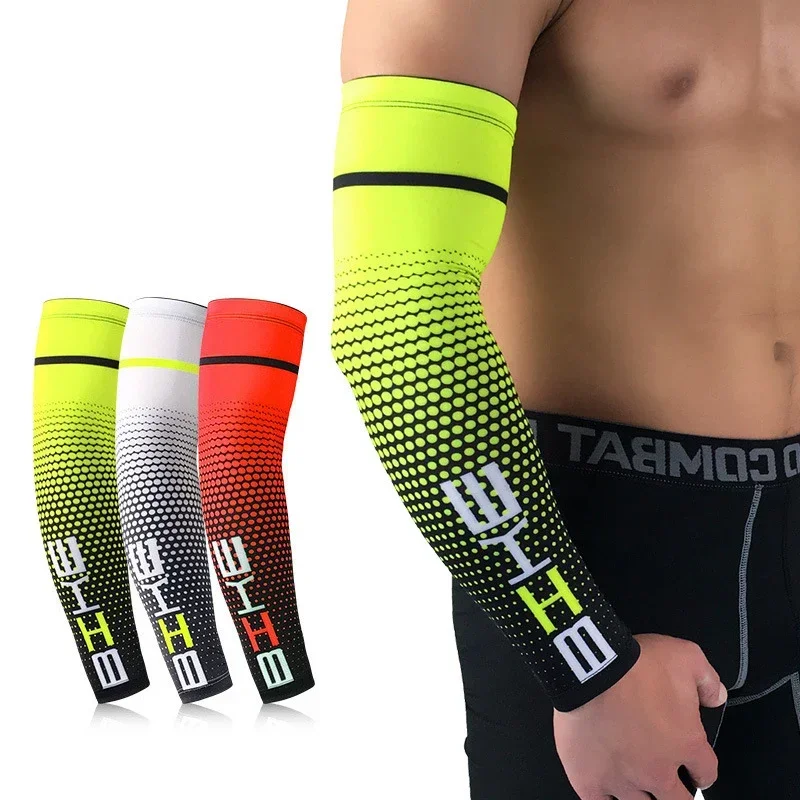 1 Pair Cool Men Cycling Running UV Sun Protection Cuff Cover Protective Arm Sleeve Bike Summer Style Sport Arm Sleeves Sunscreen