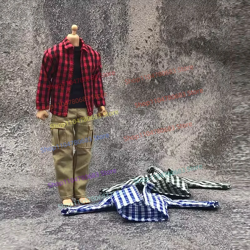 

1/12 Scale 6-inch Moving Doll Clothing Accessories Multifunctional Dummy Jeans Plaid Shirt Clothing Ornaments Gifts