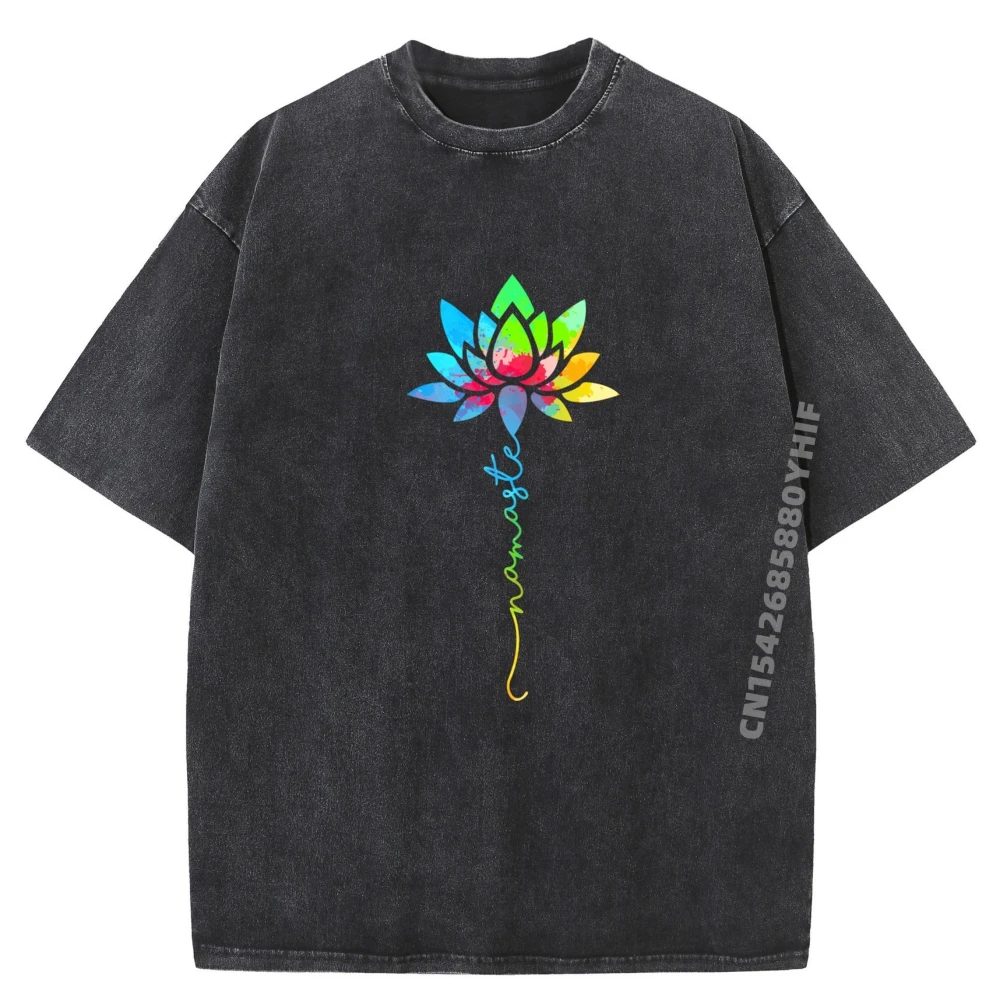 

Намасте Радуга Мандала Цветок Лотоса Медитация Йога Мужская дизайнерская футболка Мужские футболки Повседневная стираная одежда