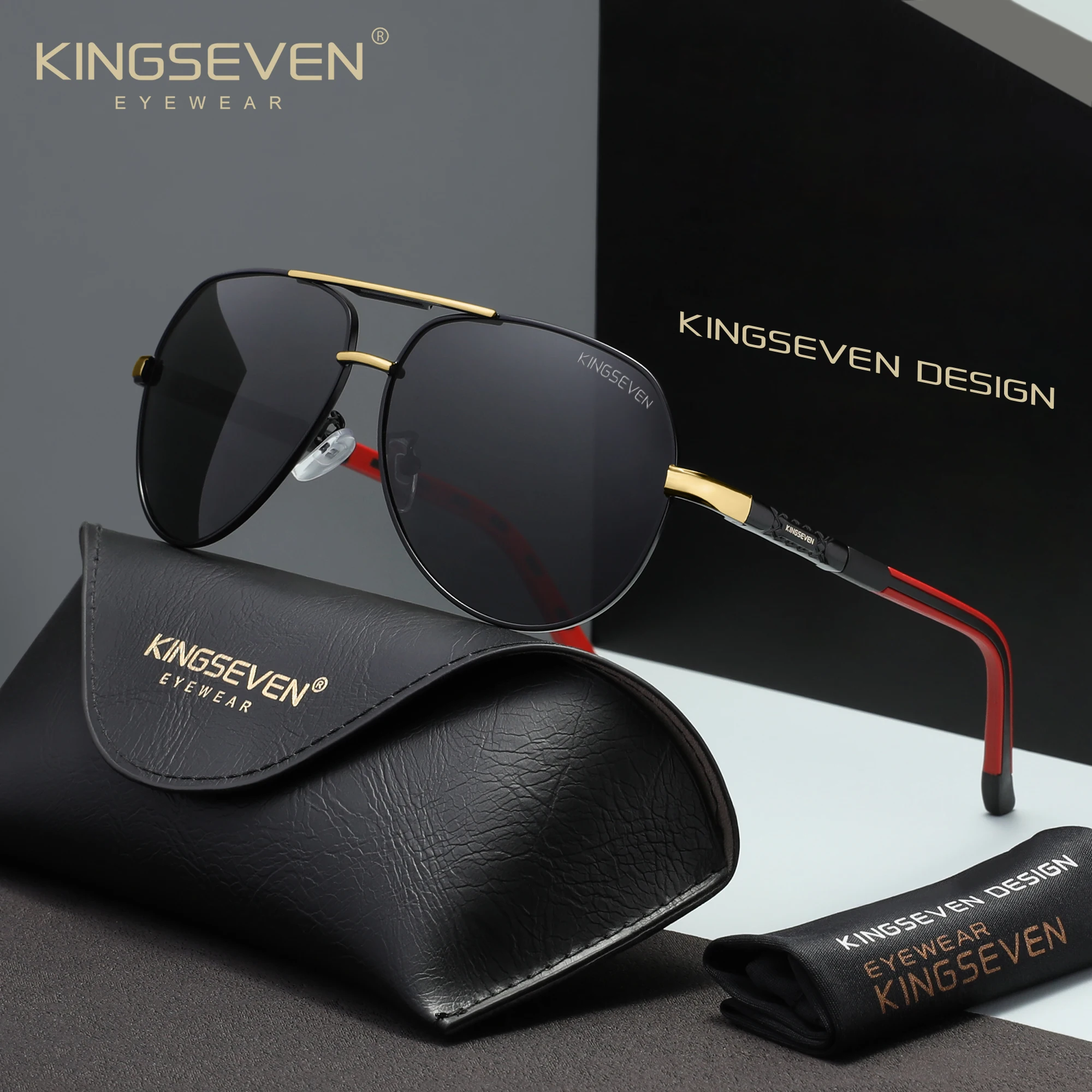 Okulary przeciwsłoneczne męskie KINGSEVEN Classic Polarized Pilot Damskie Okulary Ochronne Męskie Akcesoria do Jazdy Okulary Oculos Gafas De Sol