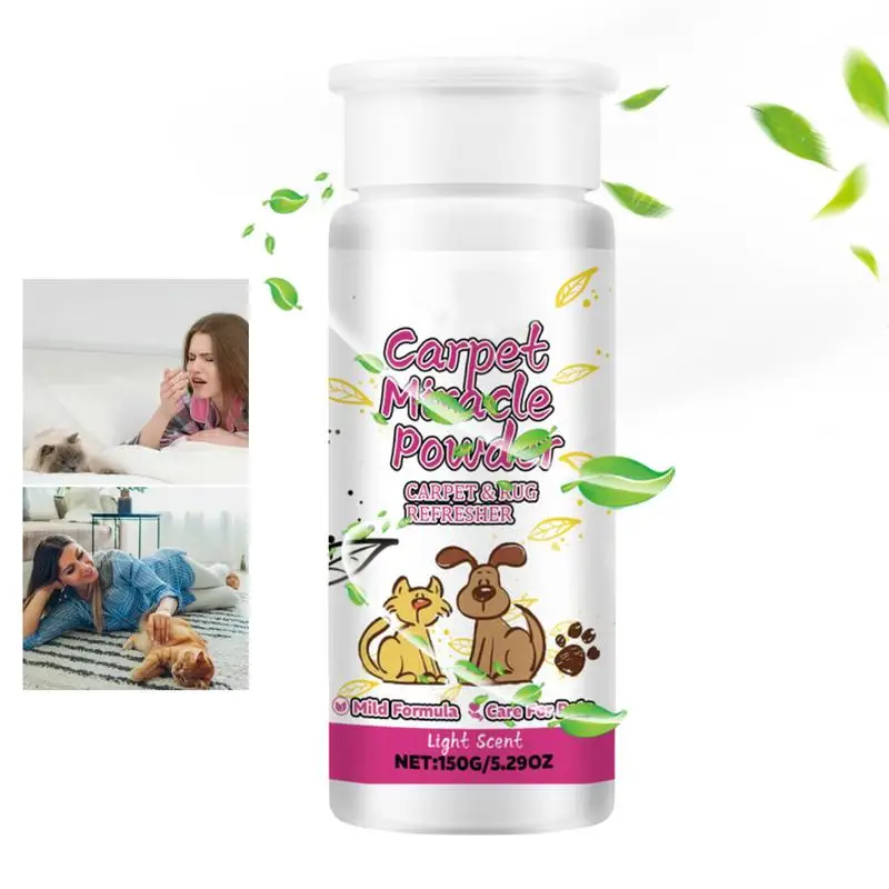 Carpet Deodorizer 150g Carpet Freshener Rug Deodorizer Dog Odor Carpet Powder Long Lasting Pet Smell Eliminator Scent Powder For