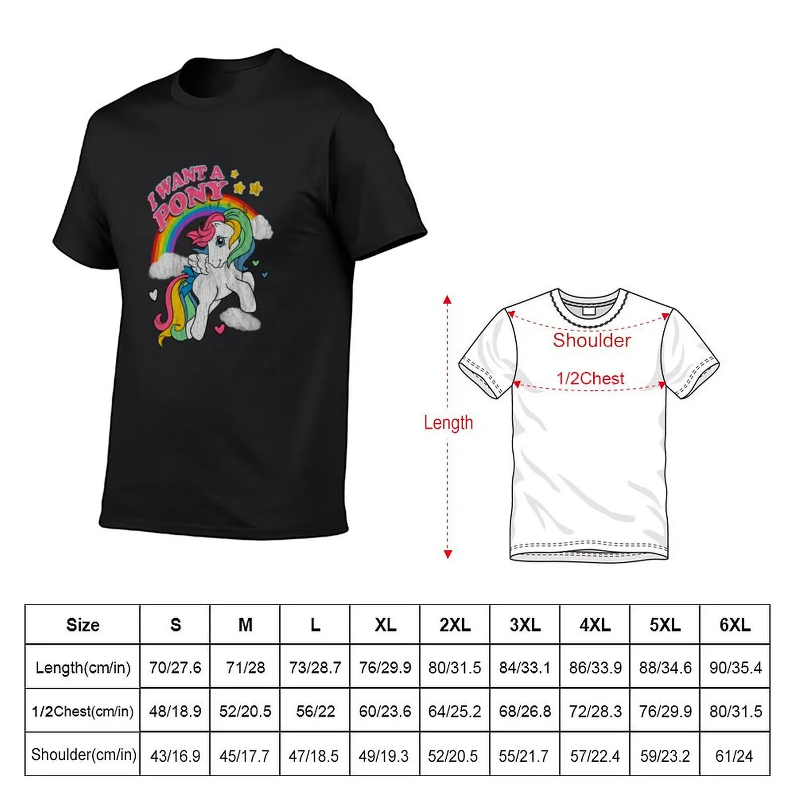 Vintage Little Pony T-Shirt hippie clothes summer tops Aesthetic clothing t shirts for men