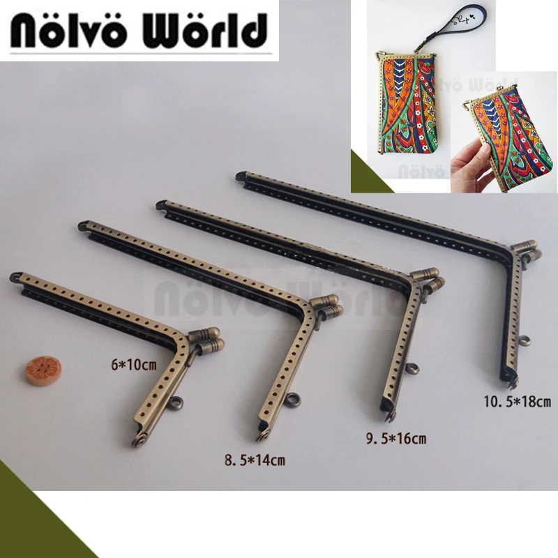 10 Pieces 4 Size L-type small vintage purse sewing Frame,Kiss Clasp phone bag mini purse Right Angle Metal Frame Accessory